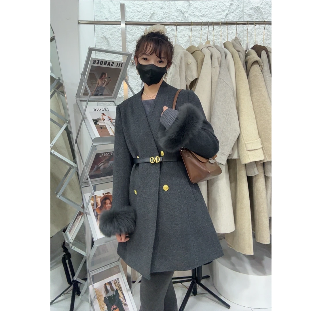 秋冬款气质外套百搭女士毛呢外套大衣