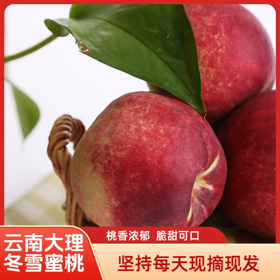 大理冬桃脆蜜桃冬雪蜜桃脆甜离核新鲜应季孕妈水果【现摘现发】