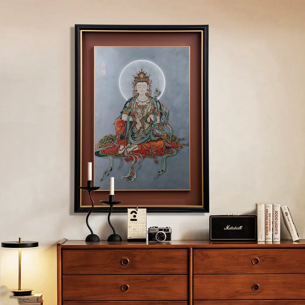 非遗技艺文殊何超作品金雕画电表箱房间餐厅挂画玄关手绘油画