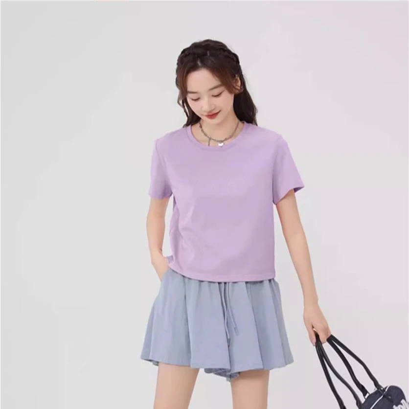 【锦棉】女款速干短袖7A抗菌黑科技纯色圆领T恤时尚薄荷香味短袖