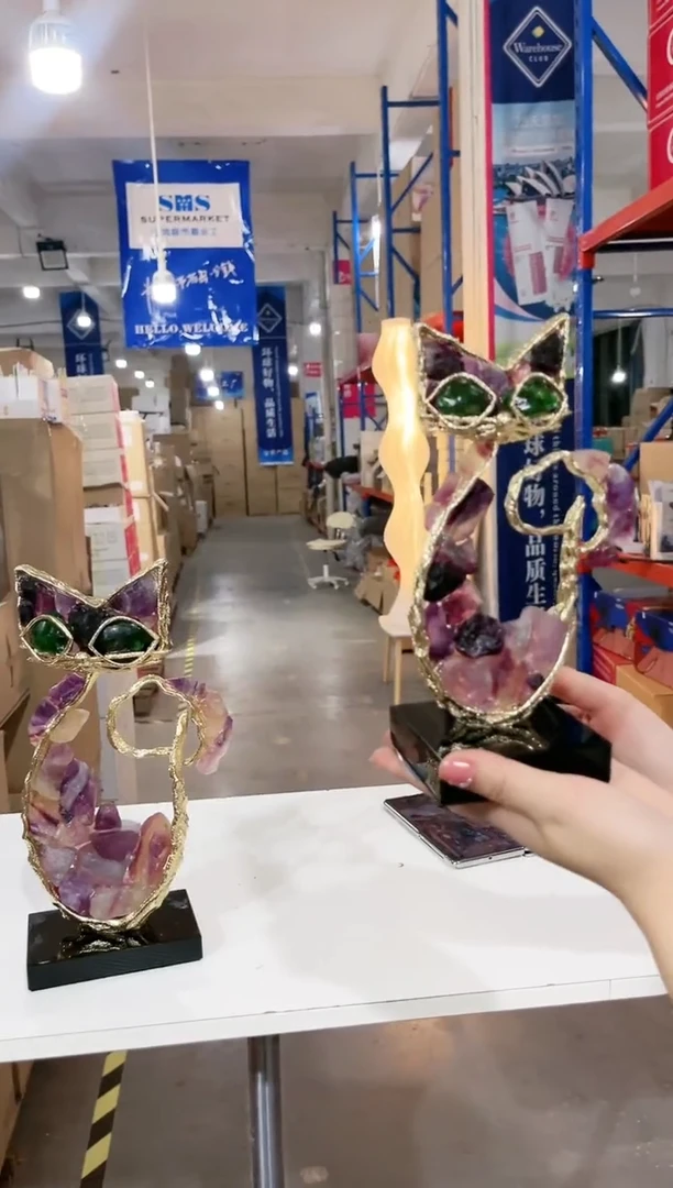 YS-DF-小号紫水晶招财猫