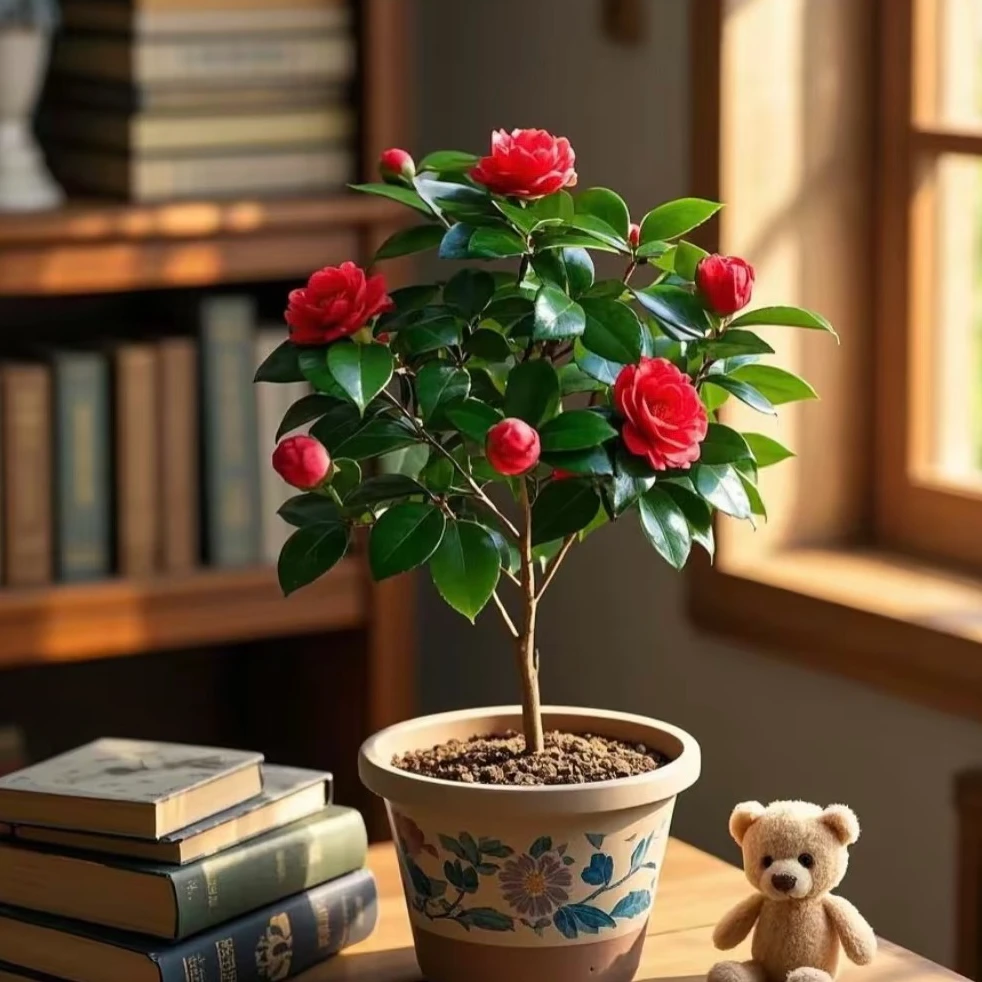 90厘米到1米左右四季重瓣山茶花盆栽花卉耐寒可种于庭院阳台