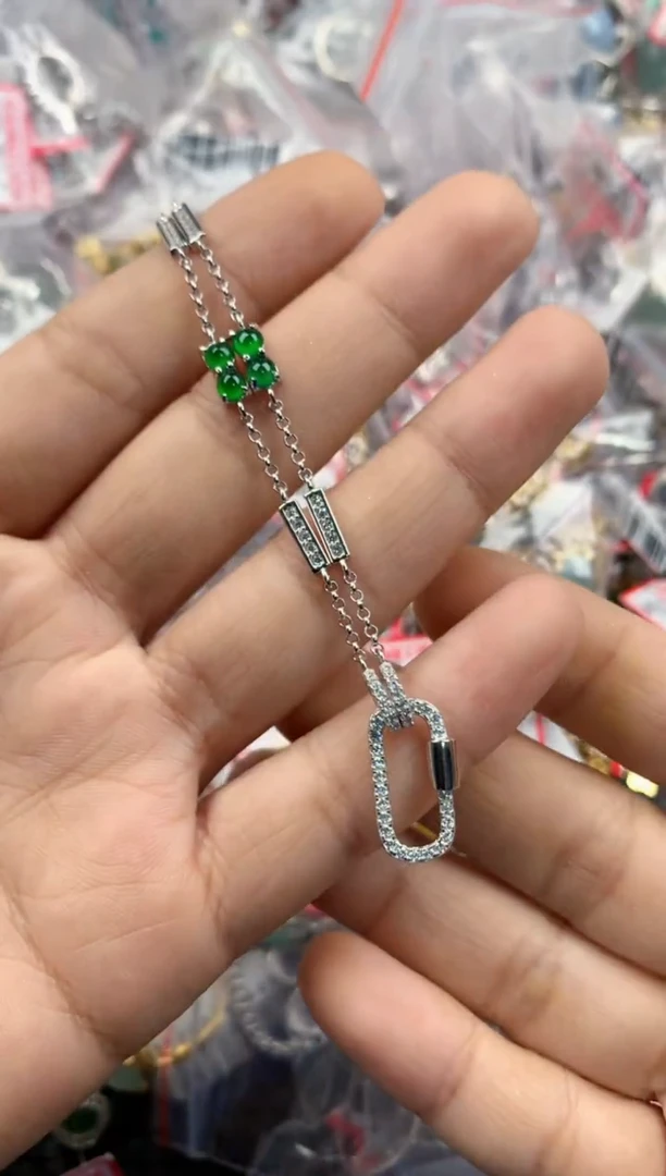 银S925镶嵌戒指翡翠2222---6