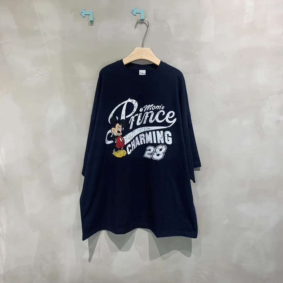 韩国新款米鼠字母短袖