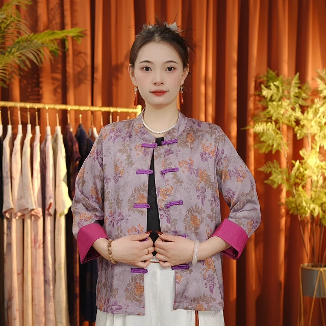 万物生 盘扣设计感国风时尚外套0148