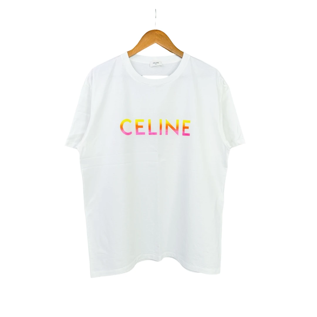 未使用 Celine/思琳 白色渐变短袖 M码x0009