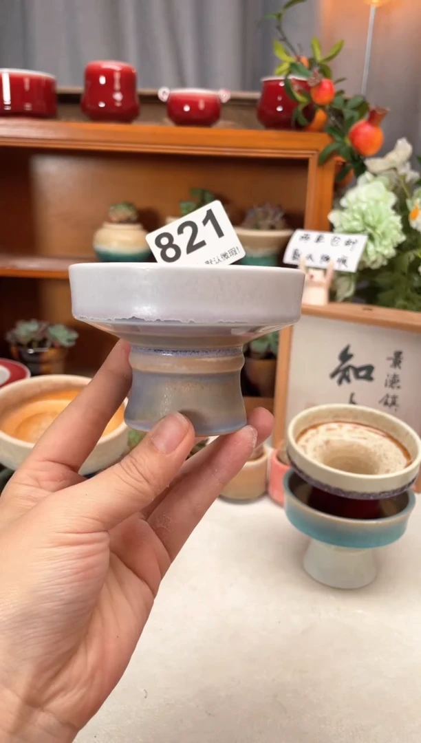 瓷片821小芳手工花盆