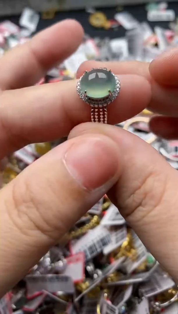 【闪购商品】翡翠戒指银S925镶嵌222222---10