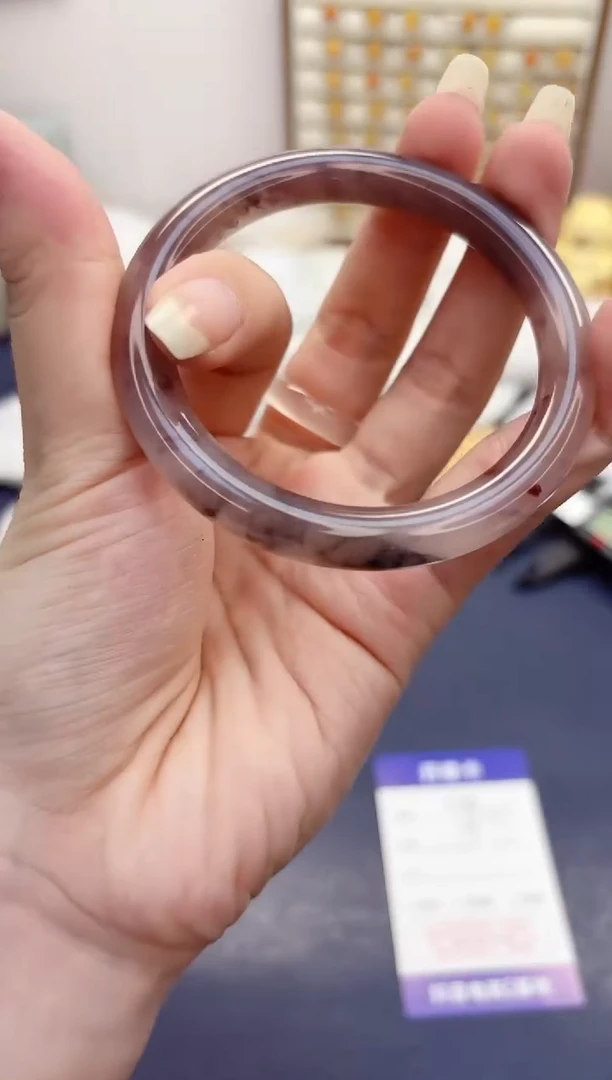 石英质玉手镯未镶嵌138-紫罗兰-圈口53