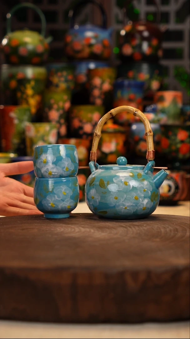 油画   釉下彩   杯子  3件套