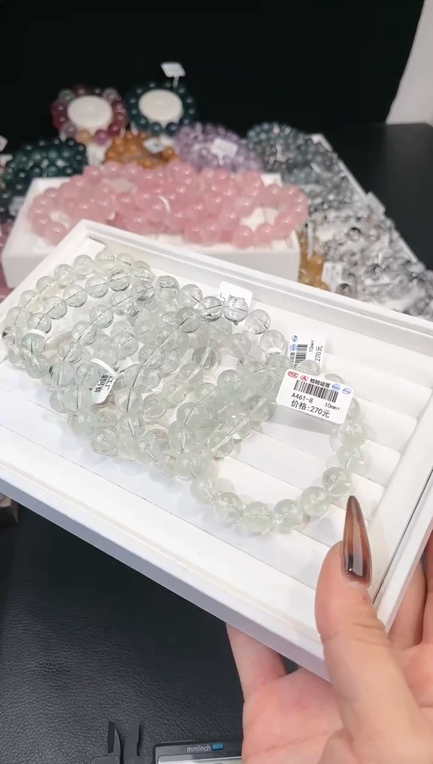 【闪购商品】水晶手链未镶嵌多样性发一绿阿塞10mm