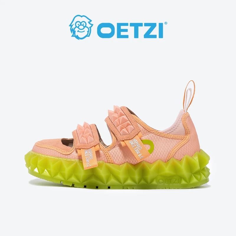 OETZI冰人奥兹果冻时尚休闲丑萌鞋女春夏新品冰山透气百搭橙色鞋