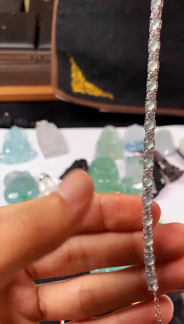 银S925镶嵌定制翡翠5053-BD144-多样性发货发一条