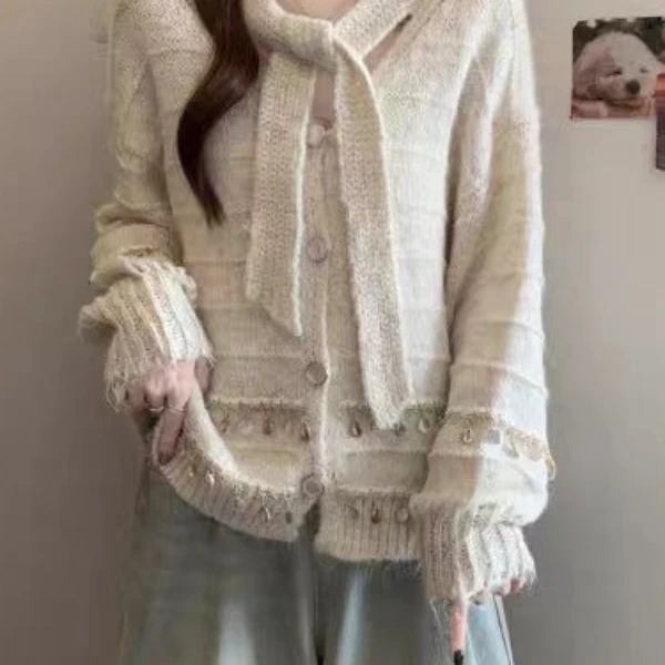 W401-500冬季新款浪漫甜美可爱开衫毛衣（不是主图以直播间为准）