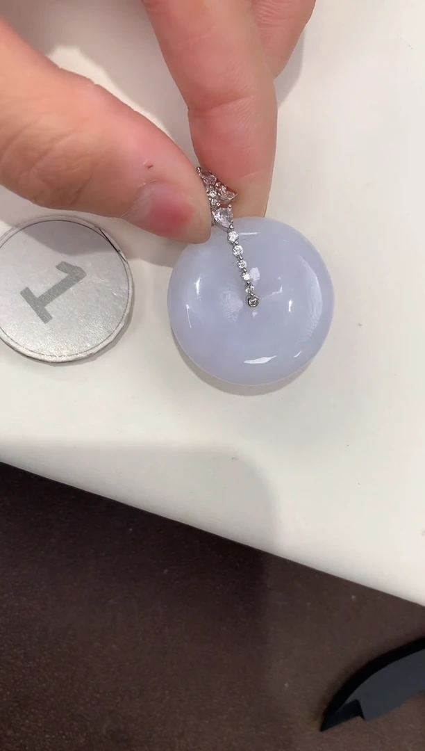 颈饰银S925镶嵌翡翠天然缅甸A货翡翠