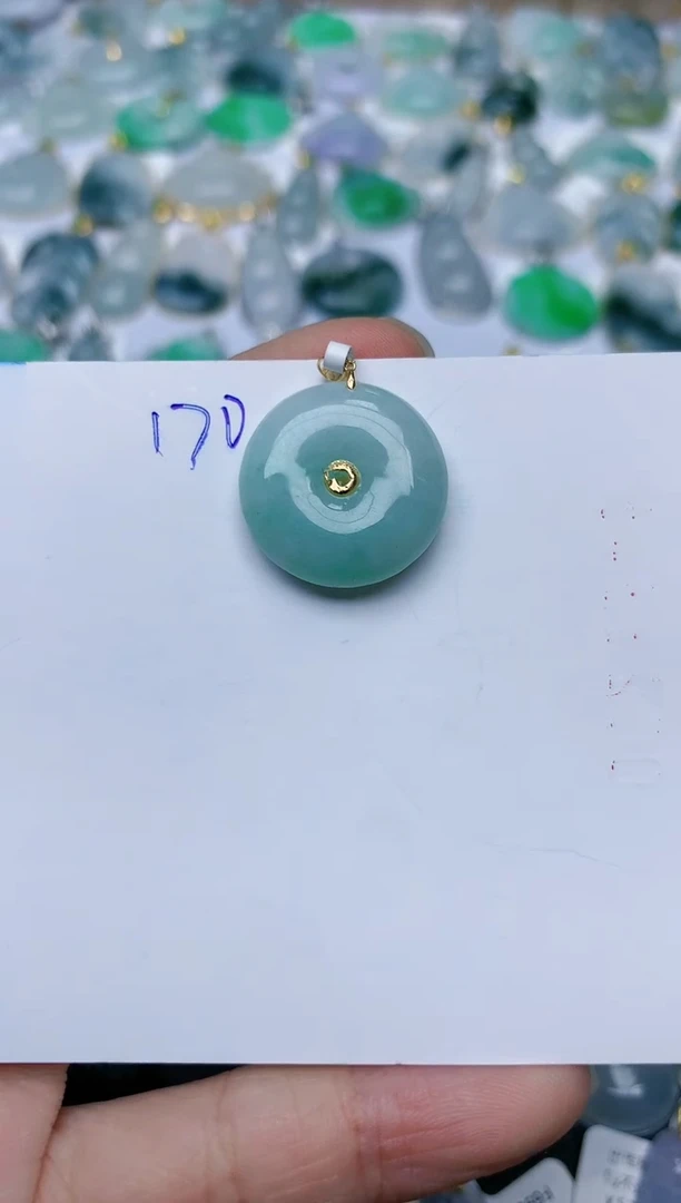 【闪购商品】翡翠颈饰18K金镶嵌天然翡翠A货    170