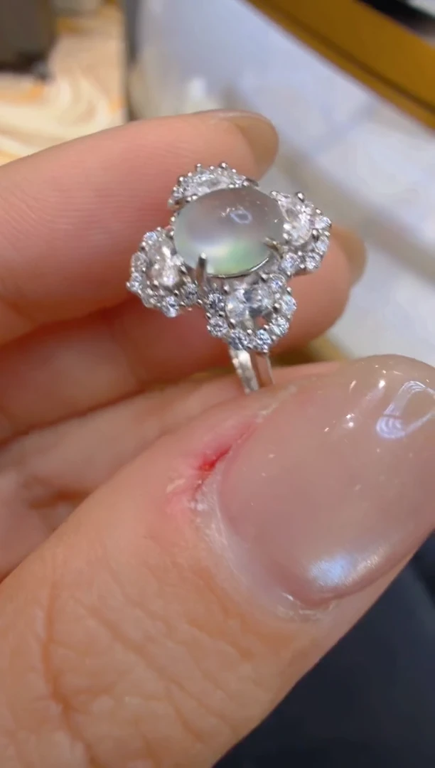 银S925镶嵌戒指翡翠多样性团购发一件