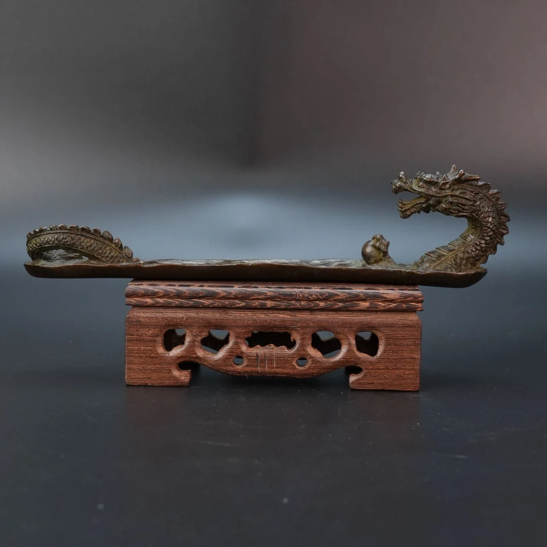 lot22904 61 安之介作纯铜龙型香插 L:18.7cm