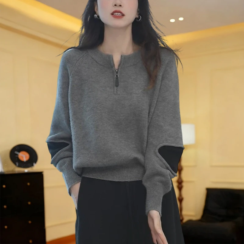 小众炸街高级感女装2025秋冬针织衫打底衫套头韩版宽松显瘦上衣女