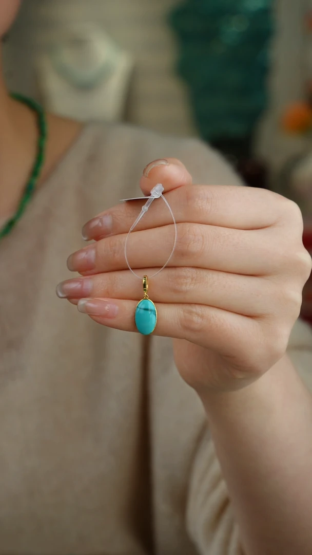 【闪购商品】绿松石吊坠(不含链)18K金镶嵌1