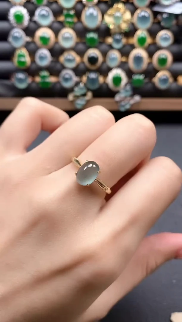 银S925镶嵌戒指翡翠51511