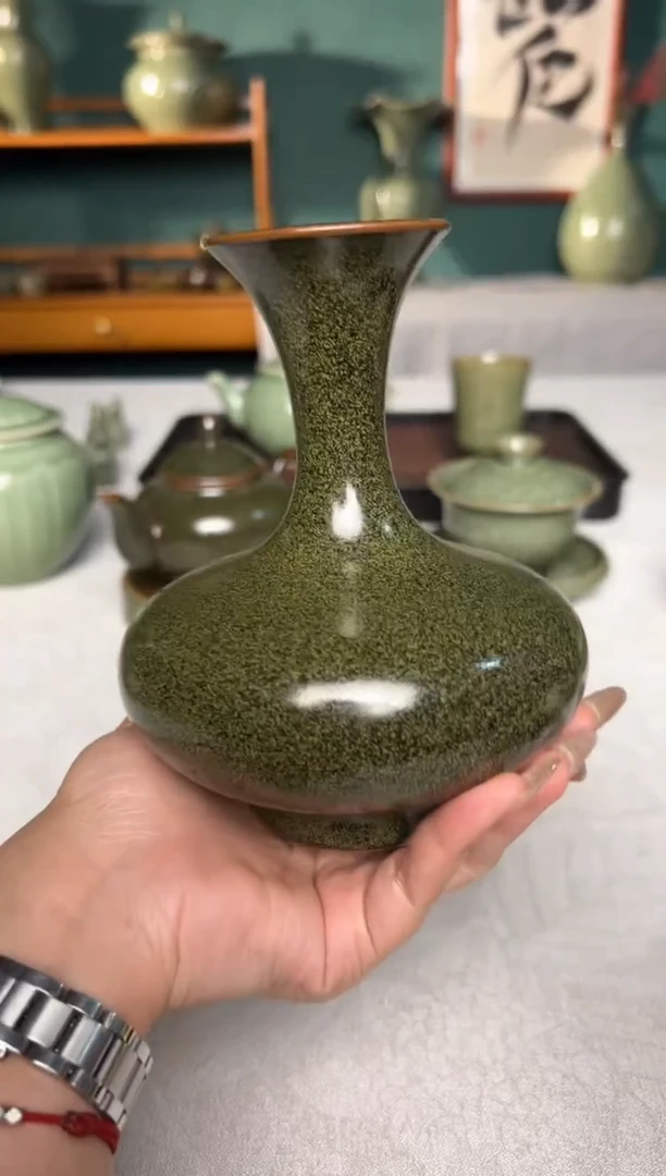 其他耀州窑茶叶沫釉鼓腹玉壶春微瑕福利