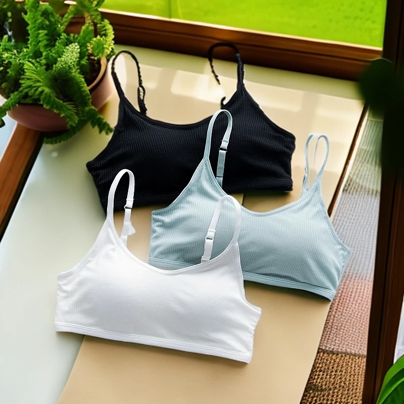 美背有弹性休闲风薄款女纯色抹胸韩版发育期防走光性感无痕运动