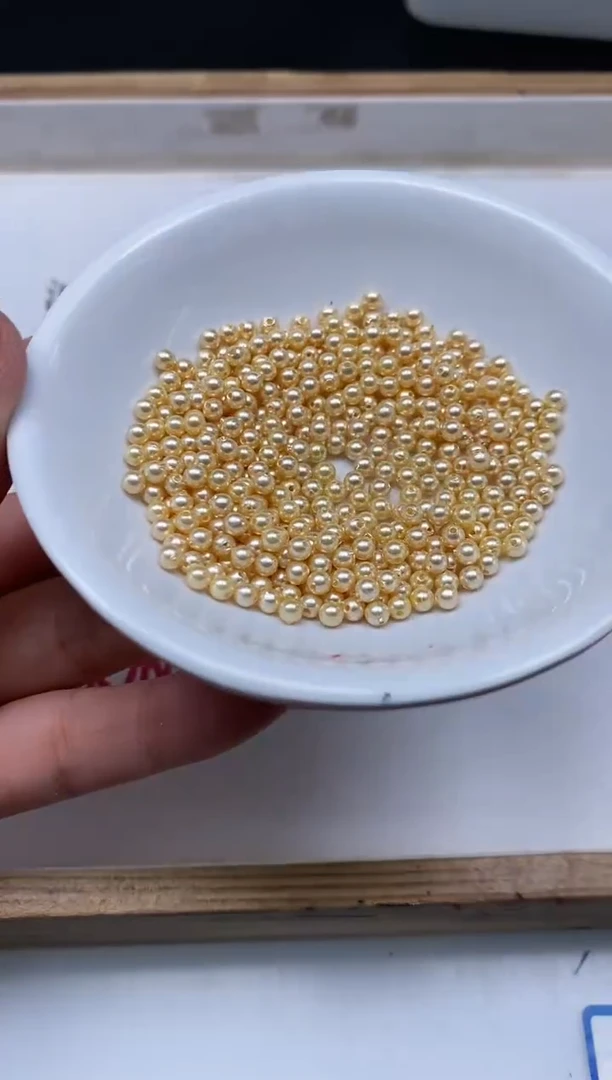 未镶嵌拼合珍珠（马贝珠）散珠B748 金贝珠3mm60个9元