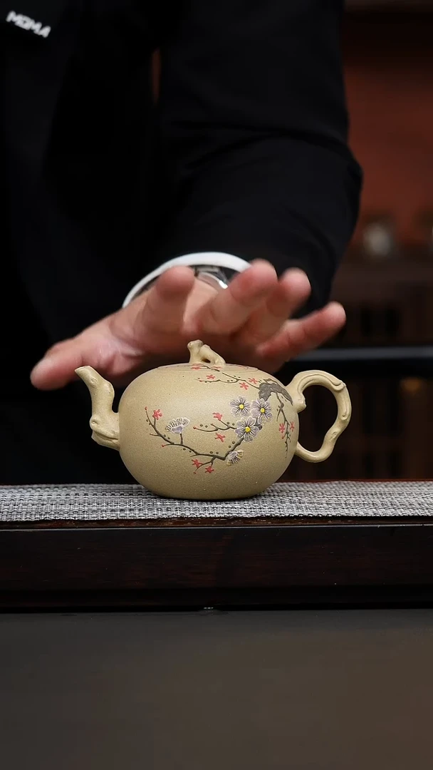 茶壶紫砂本绿泥绘一粒珠