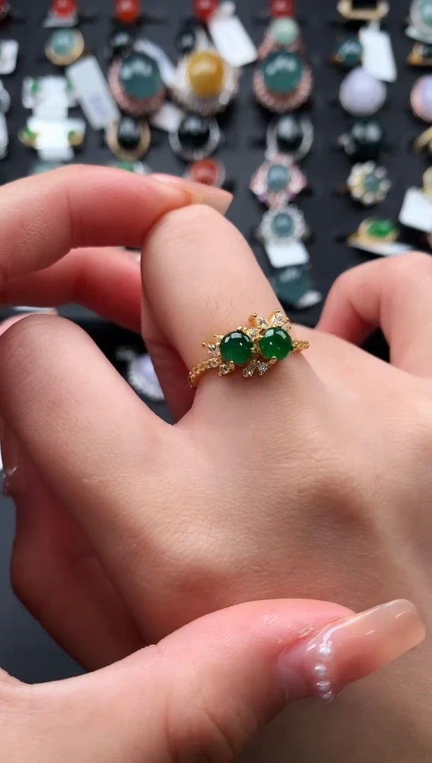 【闪购商品】翡翠戒指银S925镶嵌52141