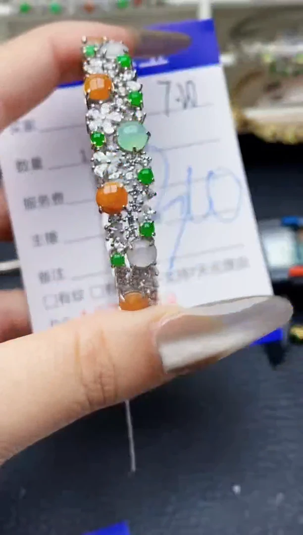 翡翠戒指银S925镶嵌5578