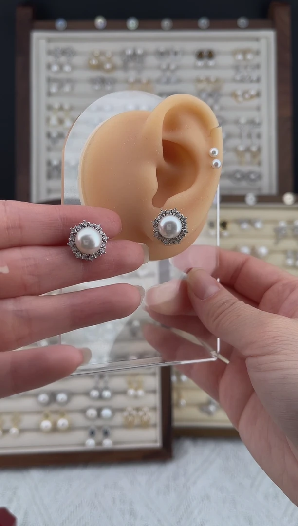 合金耳饰淡水珍珠14