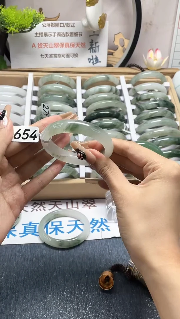 未镶嵌手镯石英质玉（天山翠）654