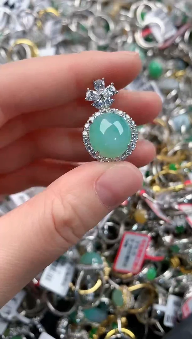 银S925镶嵌戒指翡翠111                 6