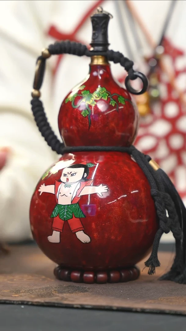 【闪购商品】RN116漆艺酒葫芦不包手串及旋转底座