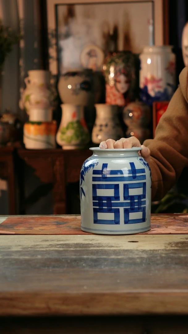 【闪购商品】瓷片景德镇纯手工釉下彩精品花瓶