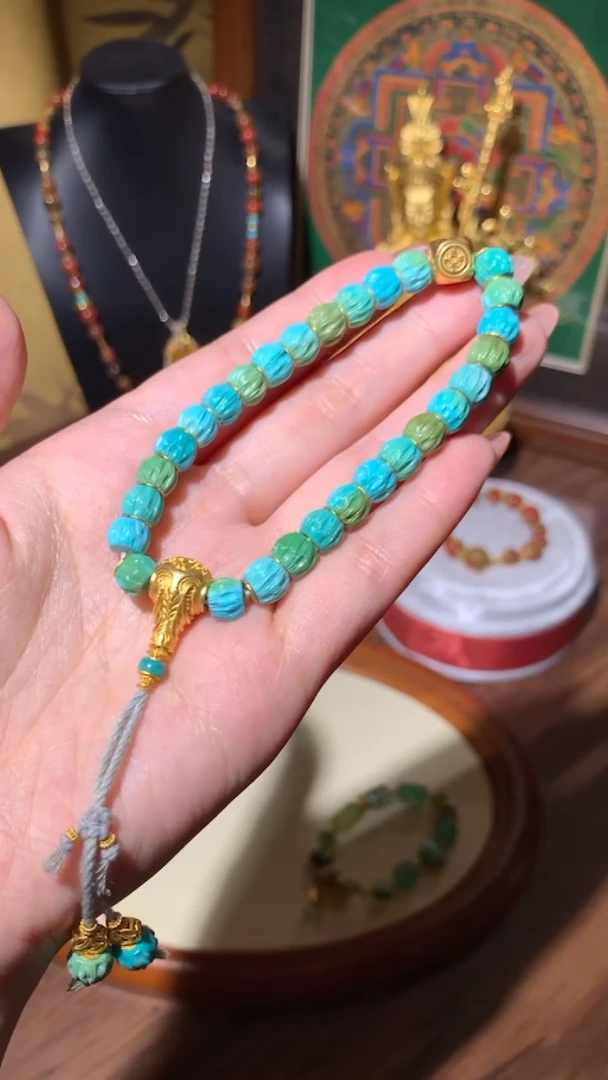 【闪购商品】绿松石手串未镶嵌手串18K