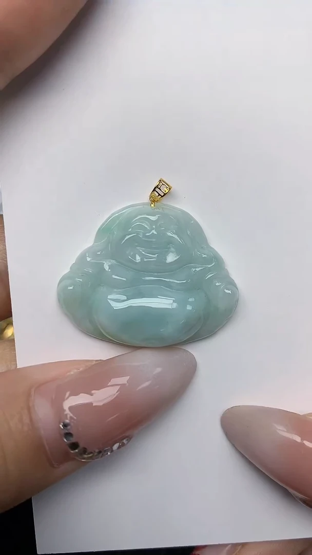 【闪购商品】翡翠颈饰18K金镶嵌天然翡翠A货