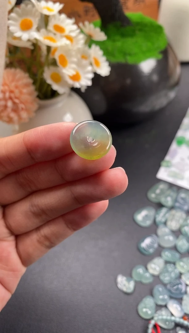 散珠翡翠黄翡平安扣