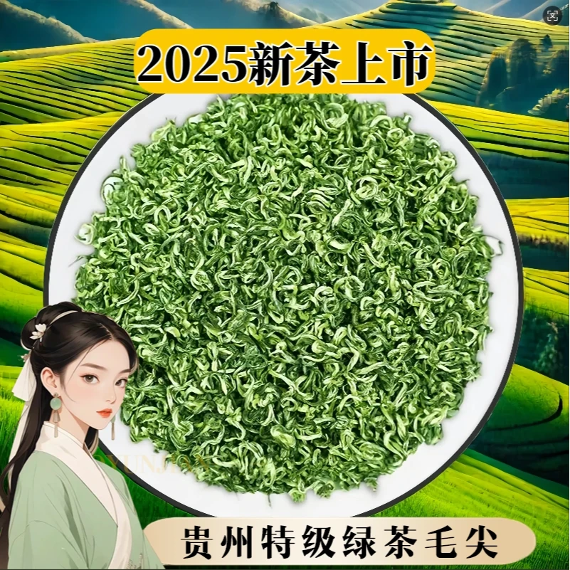 2025年贵州毛尖绿茶明前高山云雾春茶浓香耐泡手工茶叶