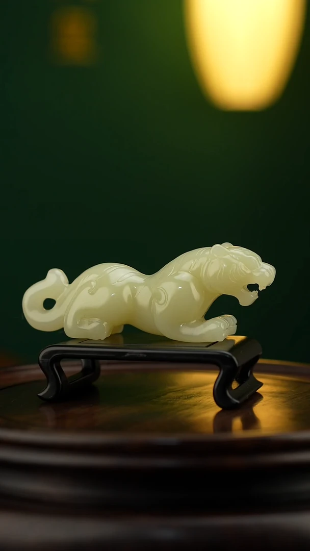 玉【虎虎生威】天然玉手把件