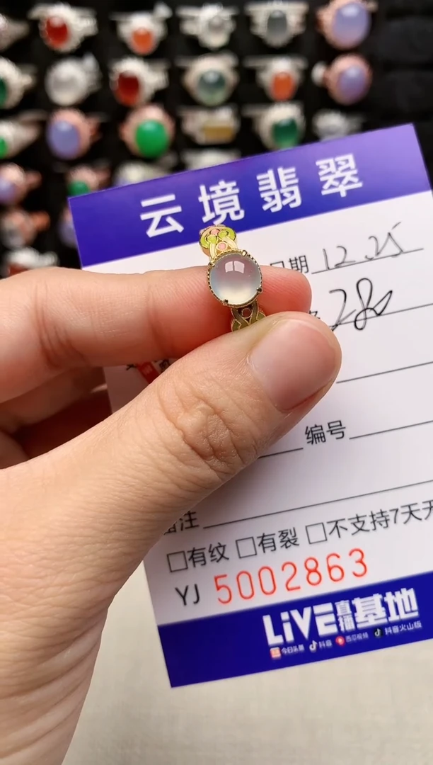 银S925镶嵌戒指翡翠2863