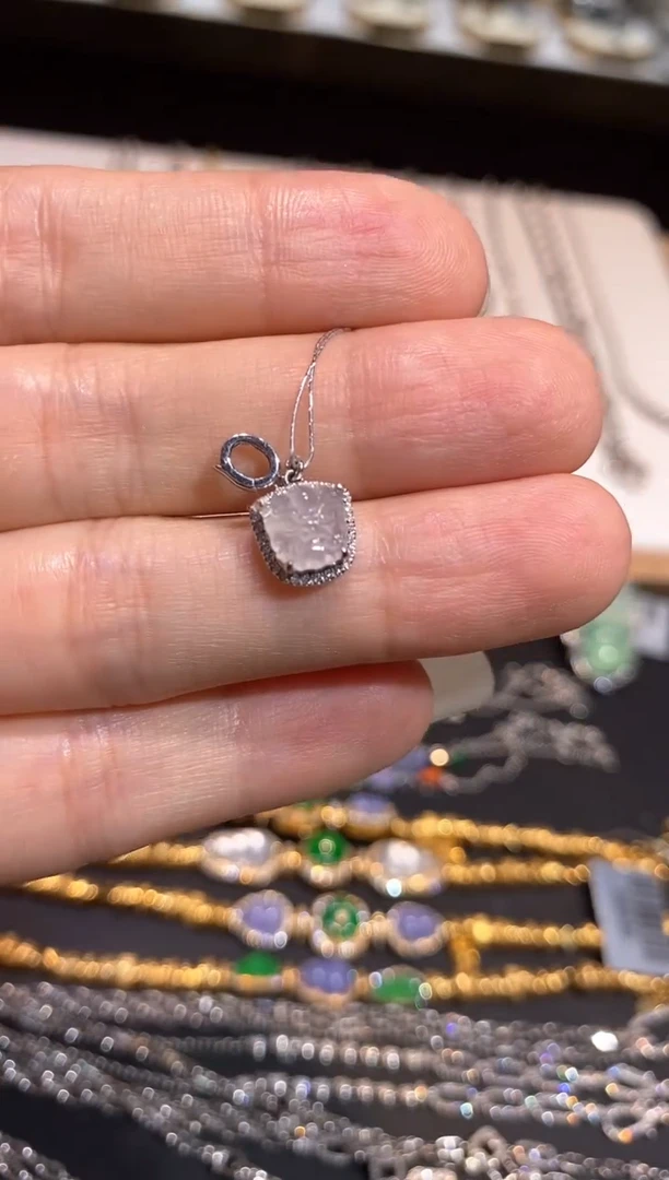 翡翠18K金镶嵌吊坠(不含链)吊坠