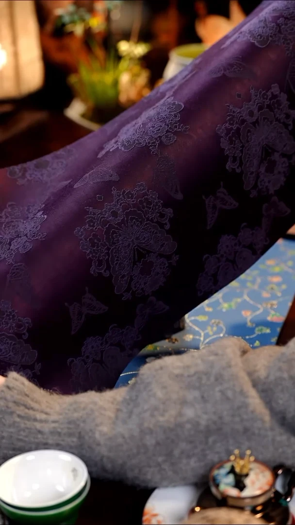 社***事紫色香云纱珠串香云纱干泡