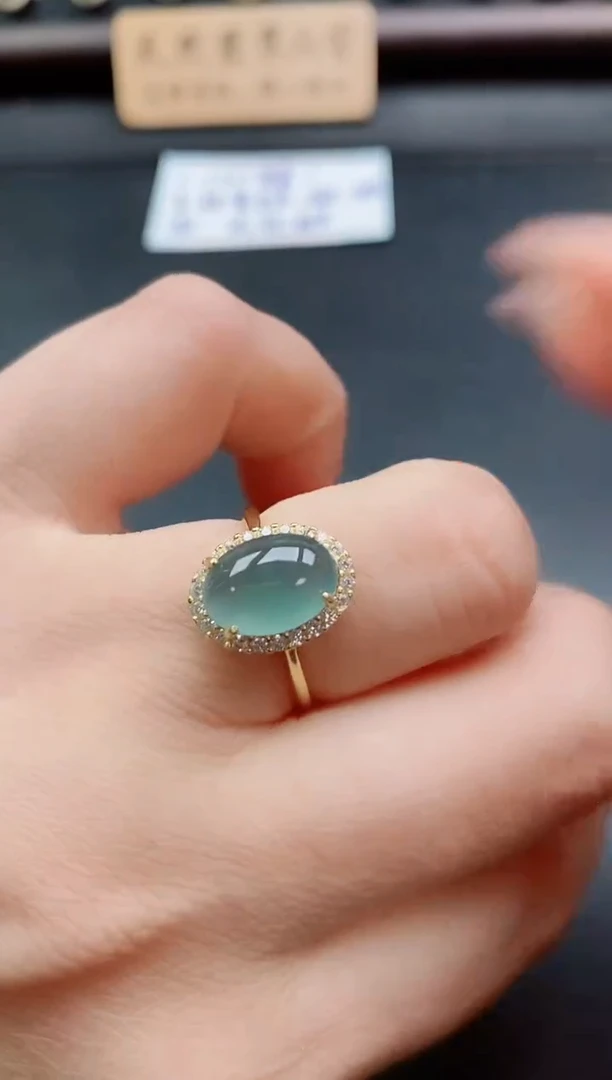 银S925镶嵌戒指翡翠1