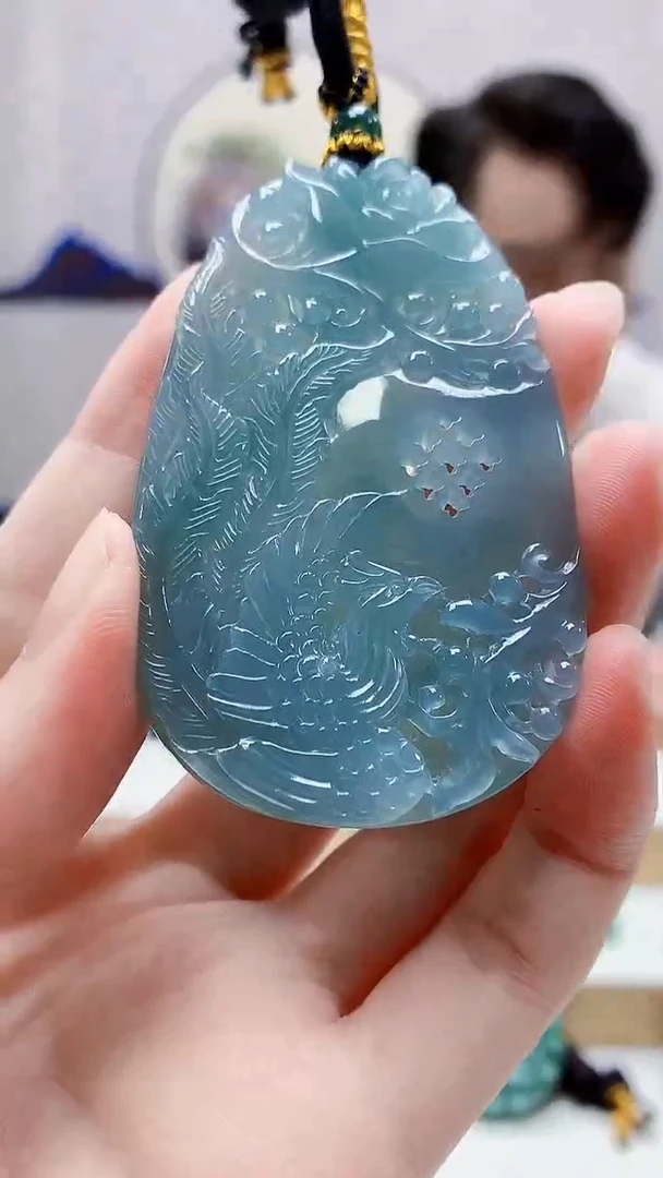 未镶嵌定制翡翠5060zm-毛货挂件凤凰41