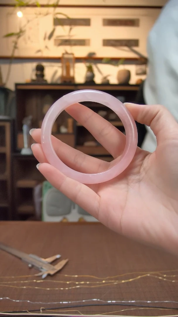 【闪购商品】水晶手镯未镶嵌57#粉水晶手镯ZD多样性发一