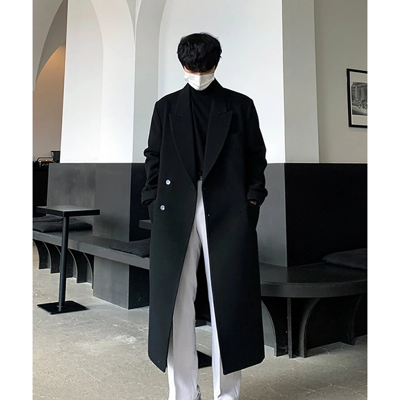 2025秋冬毛呢大衣男款冬季加厚呢子男士风衣外套中长款过膝宽松