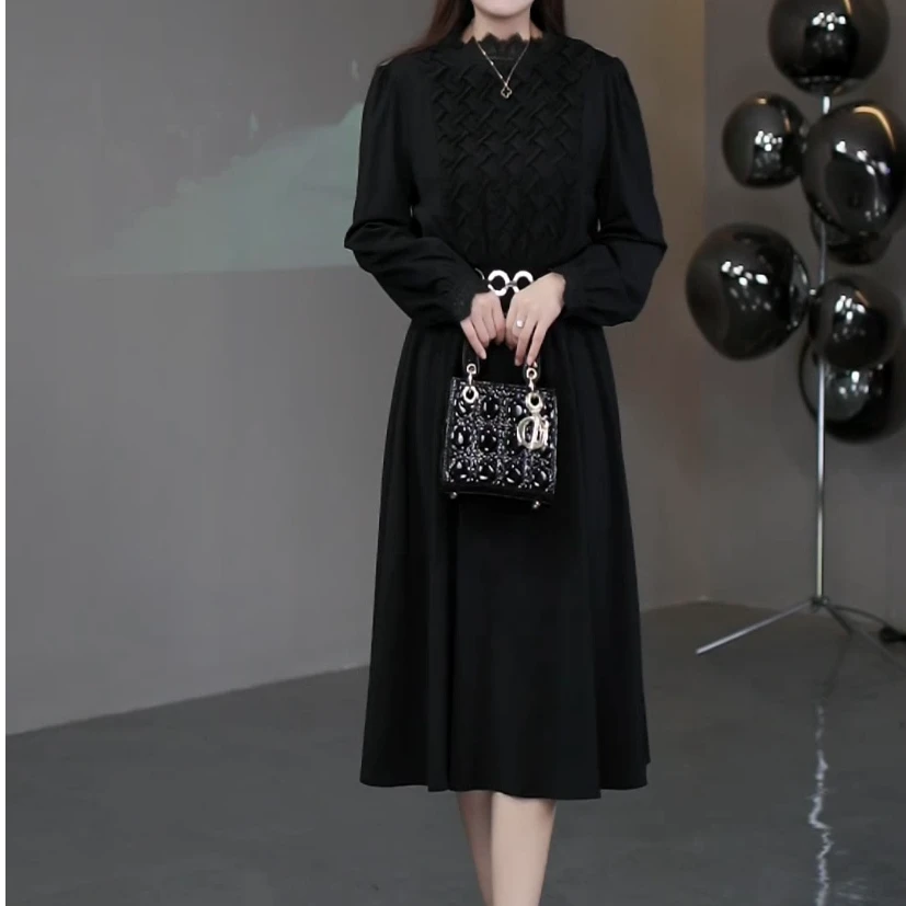 定制大码女装高级感轻熟风收腰连衣裙女ZB5025