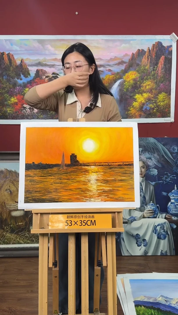 油画【70号】约53*35cm丨朝鲜原创纯手绘孤品油画丨顺丰包邮